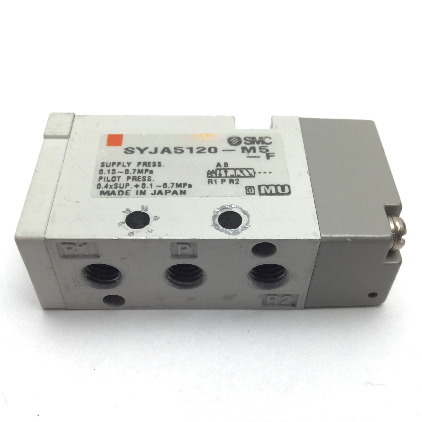 Used SMC SYJA5120-M5-F Pneumatic Pilot Valve, 2-Position 5-Port, 0.15-0.7MPa, M5x0.8