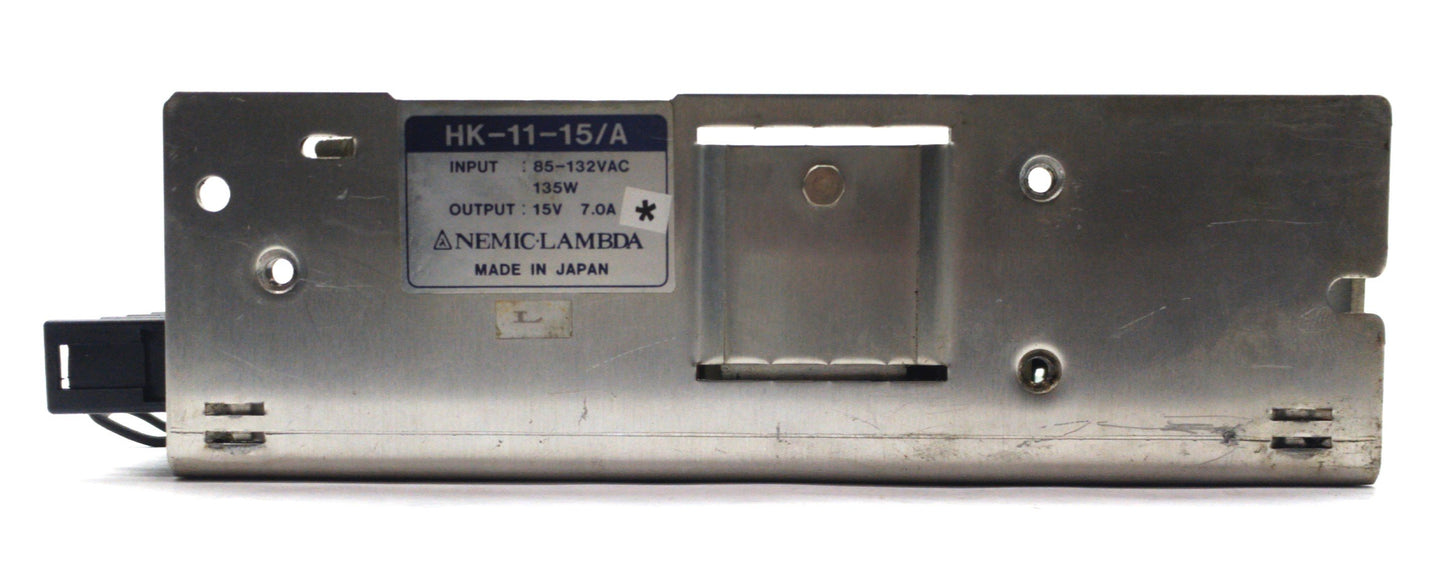Used NEMIC-LAMBDA HK-11-15/A DC Power Supply, Output: 15VDC 7A Input: 85-132VAC