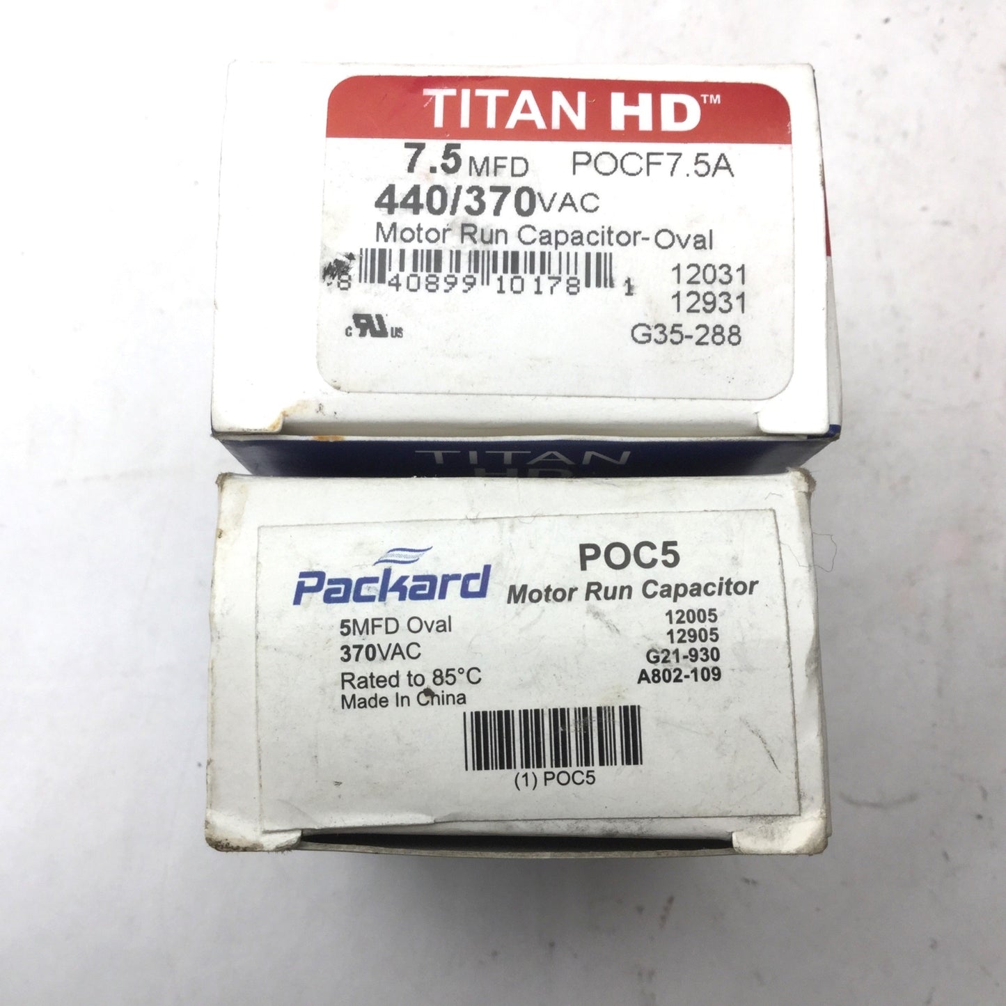 Used Lot of 4 Miscellaneous Capacitors, New POC5, New POCF7.5A, 2x P291-1003