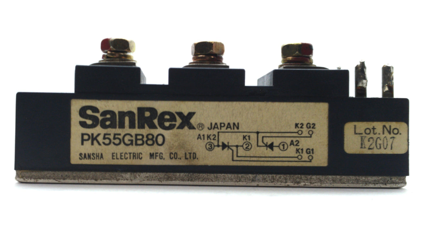 Used SanRex PK55GB80 Power Thyristor/Diode, 3V 100mA Gate, 800VAC 55A Contact Rating
