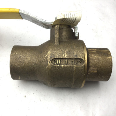 Used Apollo CII 1-1/2 Brass Ball Valve, 600 WOG, Bronze Threaded 1-1/2" NPT