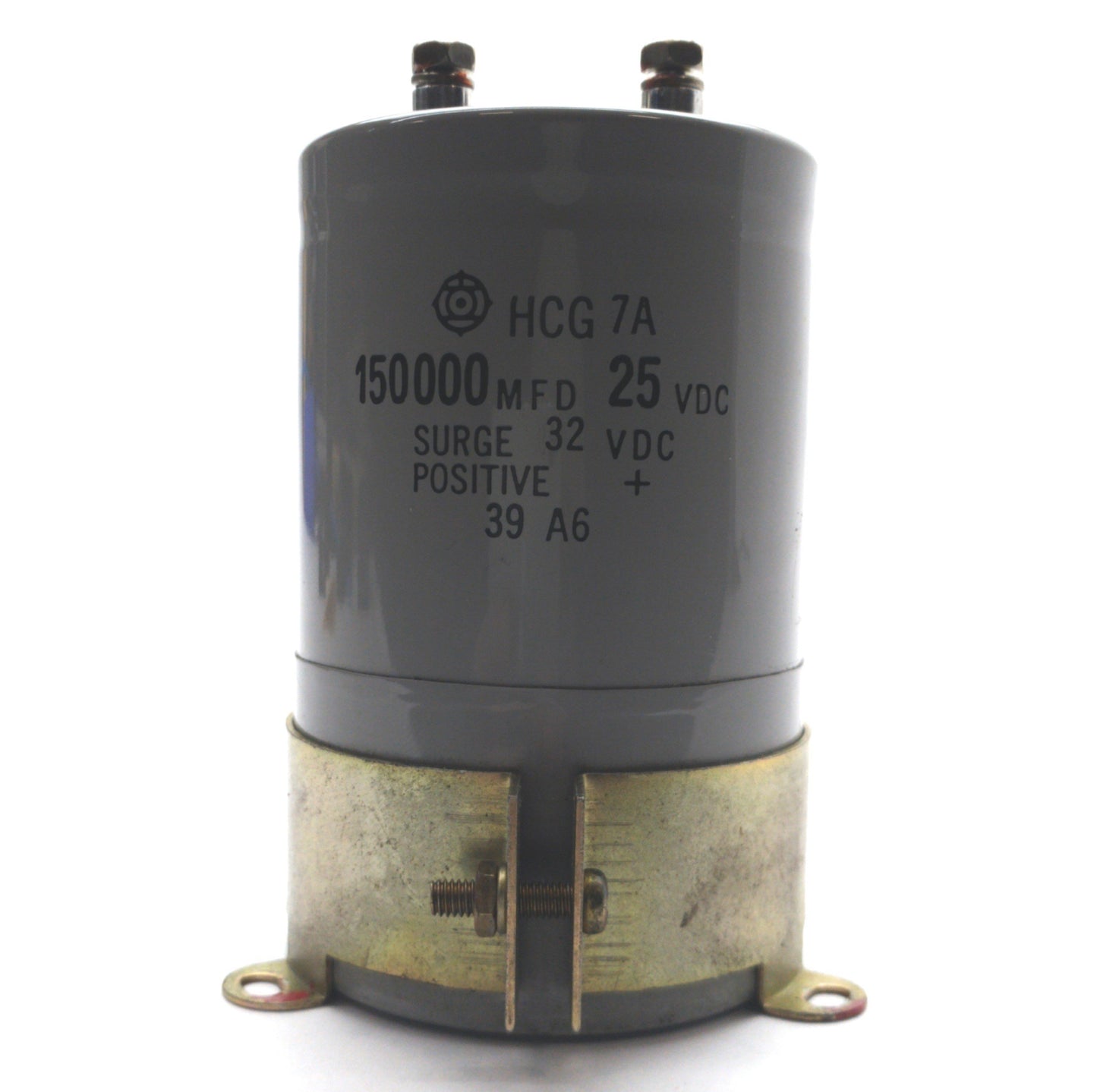Used  Hitachi HCG7A1E154Y Capacitor, 150000μF, 25VDC, ø2 1/2 x 4 1/2" w/Bracket