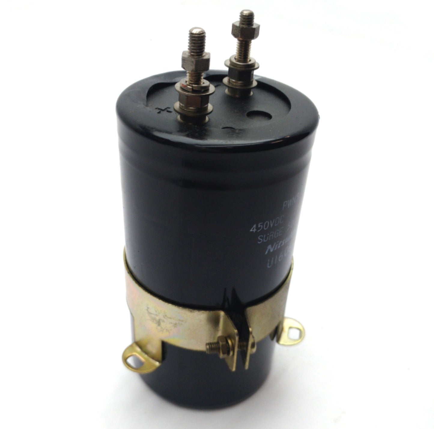 Used Nitsuko PWN3 Electrolytic Capacitor 2200μF 450VDC ø2 17/32 x 5 11/16" w/Bracket