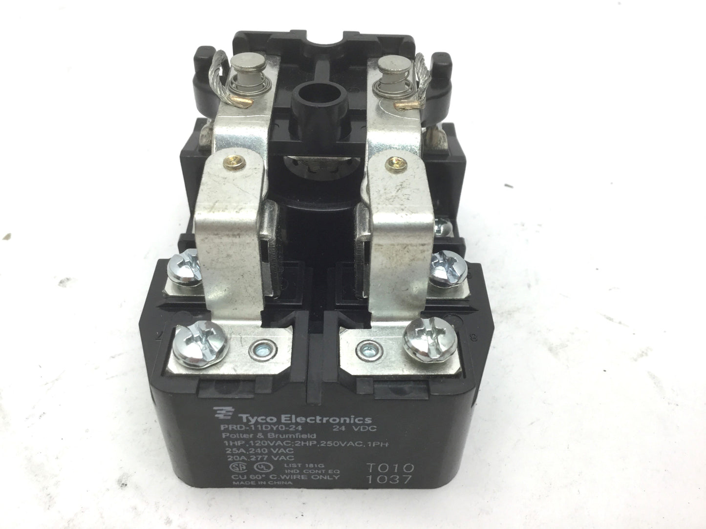 Used TE Connectivity PRD-11DY0-24 Power Relay Coil: 24VDC NC NO W/ Dustcover