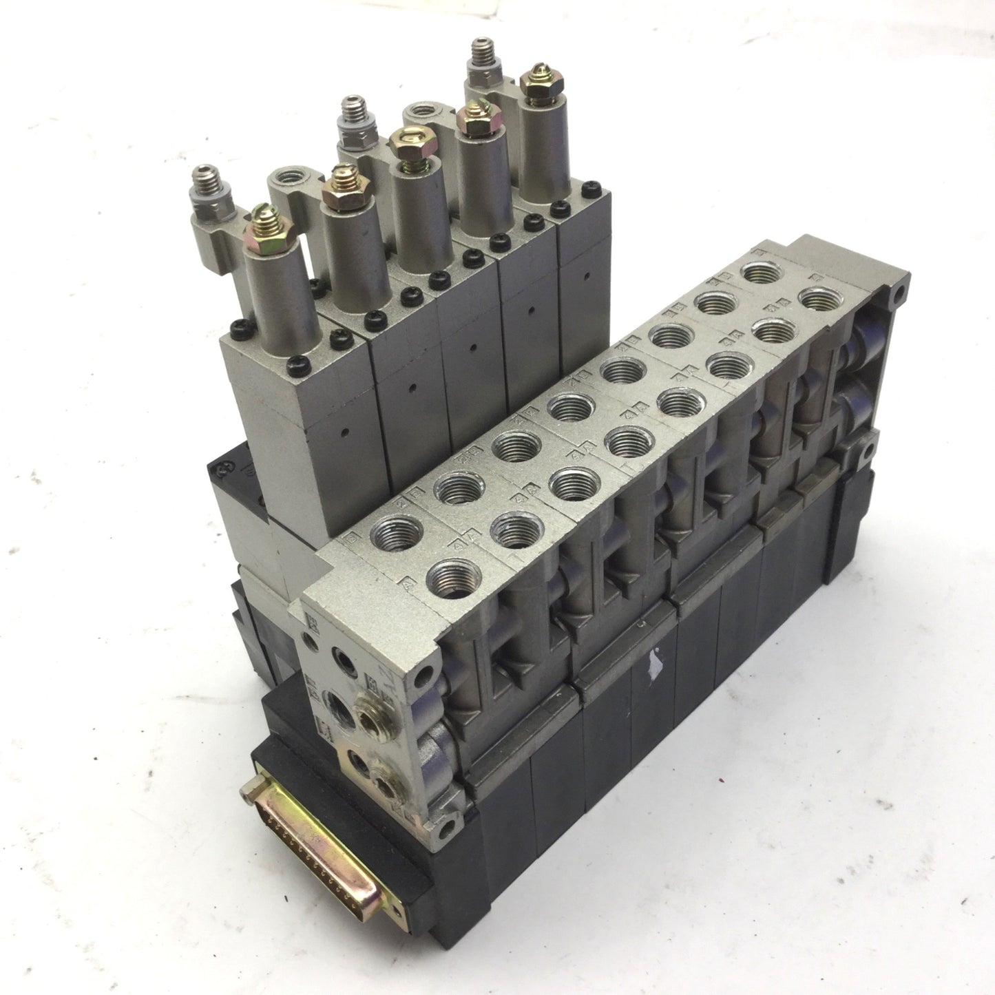 Used Bank of 5 SMC Solenoid Valves 4x NVZS2150-5FZ, NVZS2250-5FZ 5x NARBZS2000-00-P-1