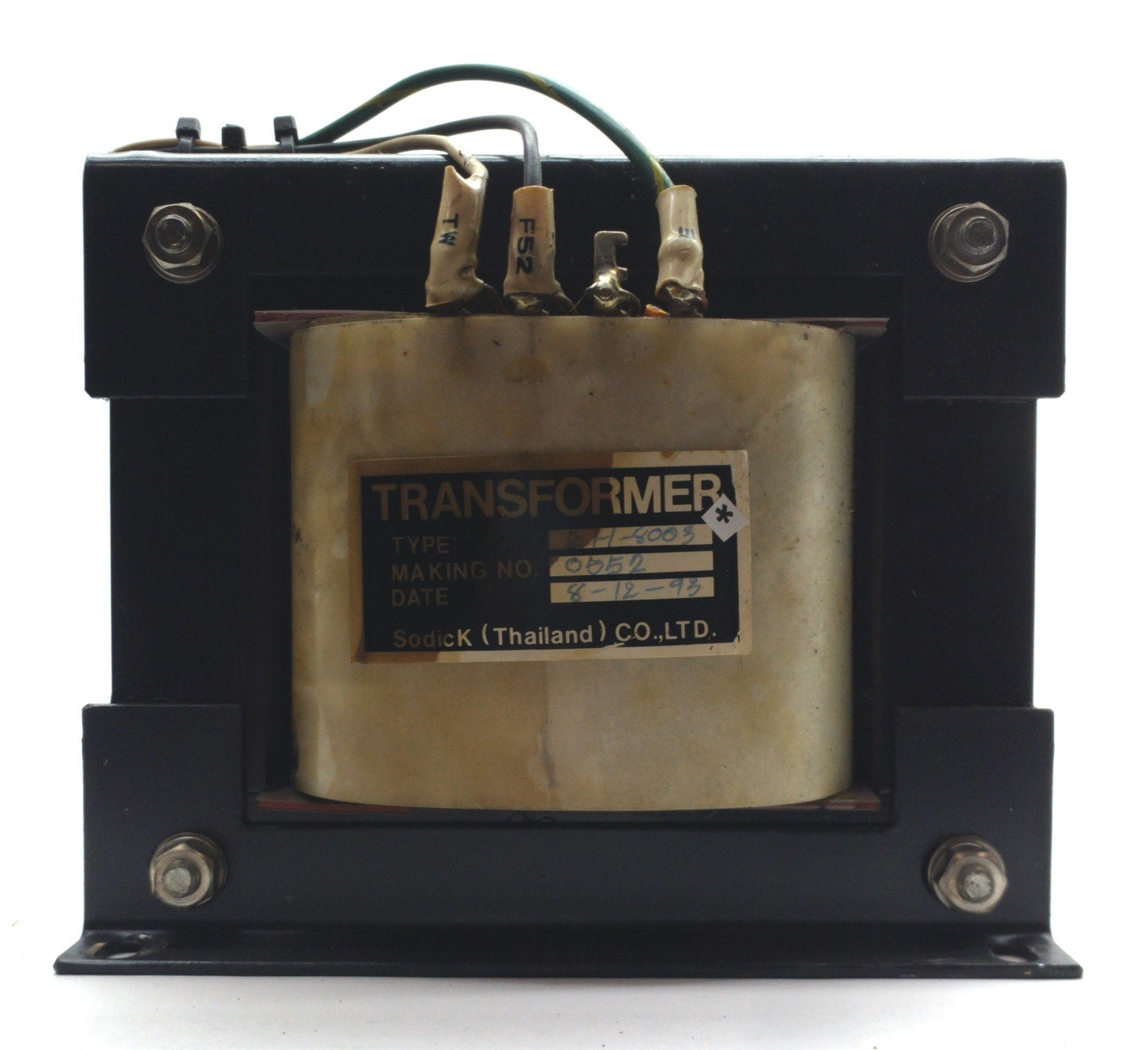Used Sodick 2H-8003 Power Transformer Primary: 200/220VAC Secondary: 2x 18/100/140VAC