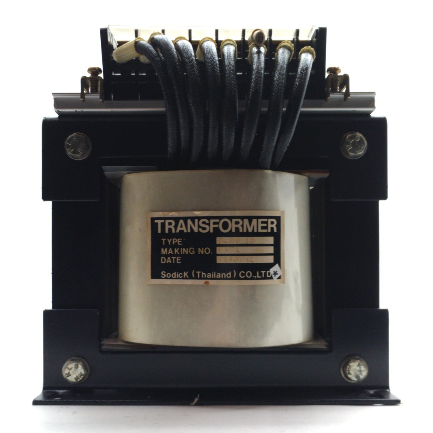 Used Sodick TR-BB1-B Power Transformer Primary: 190/200/220VAC Secondary: -12/+12VDC