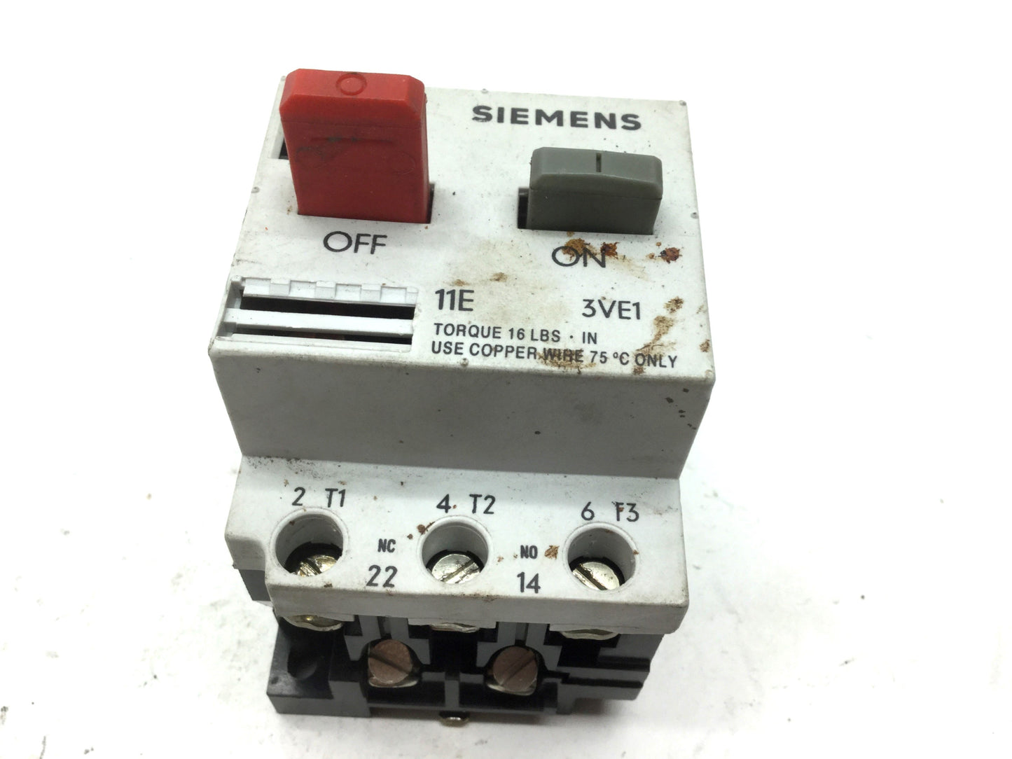 Used Siemens 3VE1010-2K Motor Starter Protector Circuit Breaker 4-6.3A 3-Pole