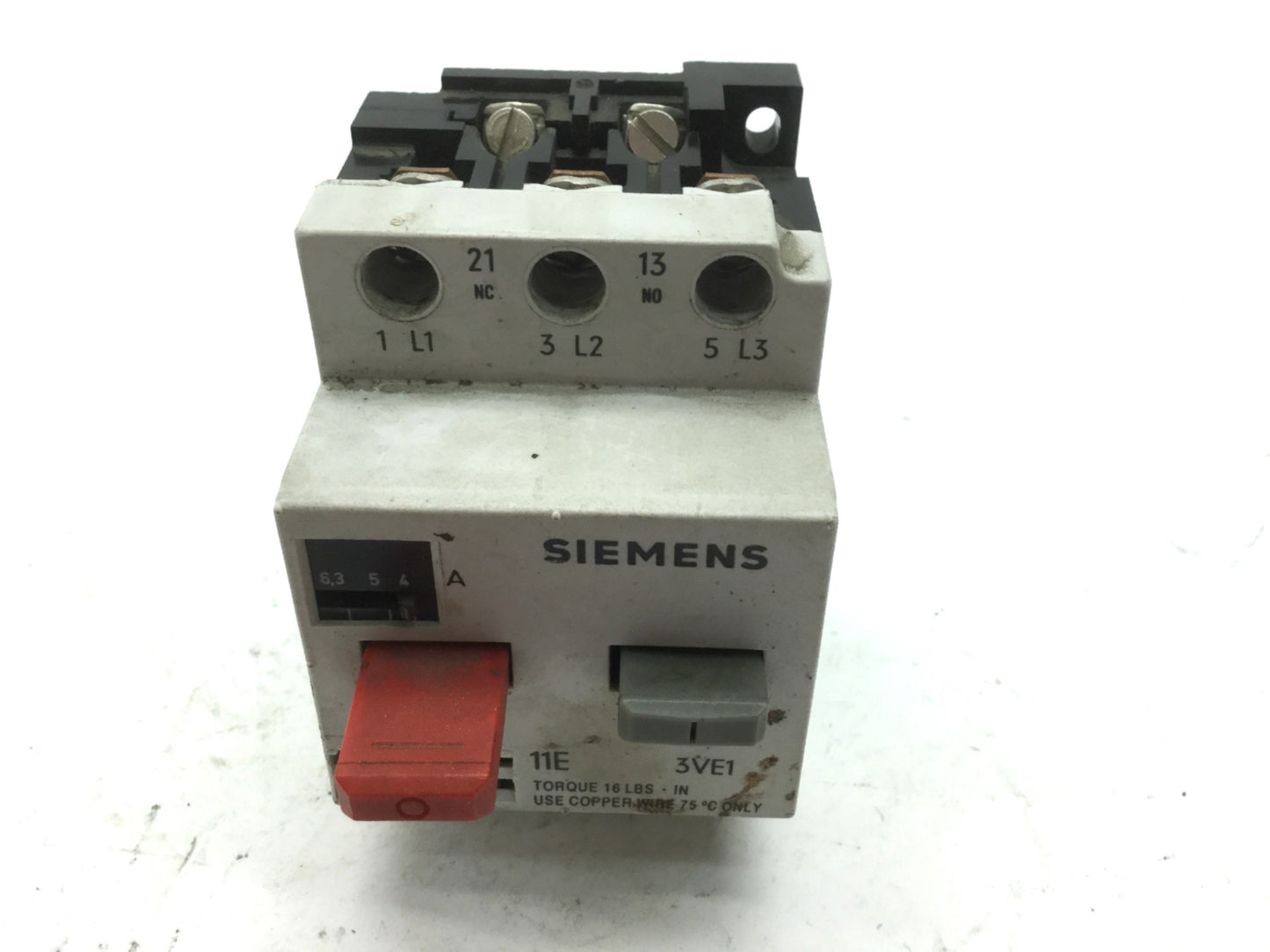 Used Siemens 3VE1010-2K Motor Starter Protector Circuit Breaker 4-6.3A 3-Pole