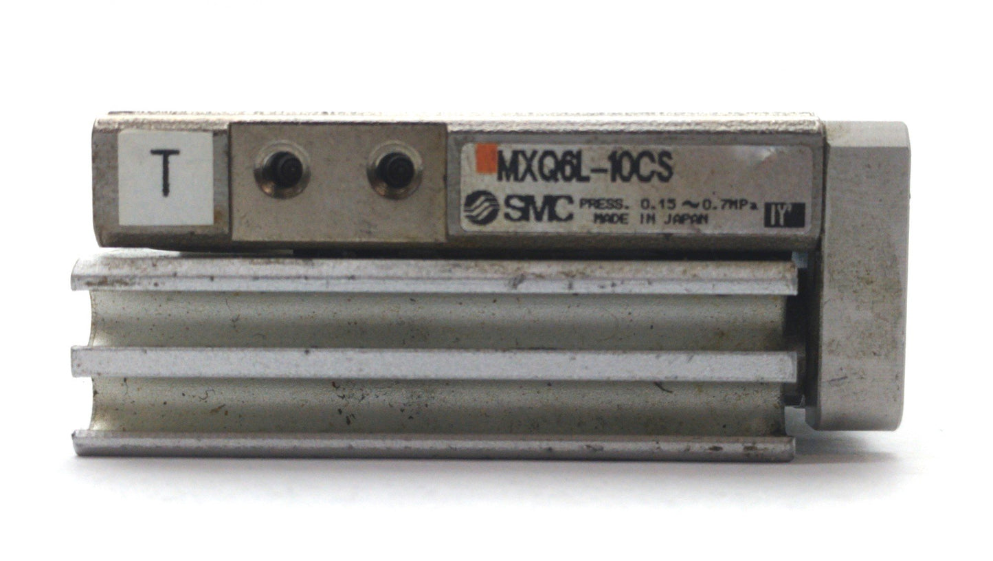 Used SMC MXQ6L-10CS Air Cylinder Slide Table Actuator 10mm Stroke 6mm Bore M5 Ports