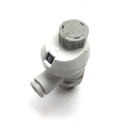 New – Open box Lot of 8 SMC AS2201FS-N02-06 Speed Controller Fitting With Scale, 1/4" NPT 6mm