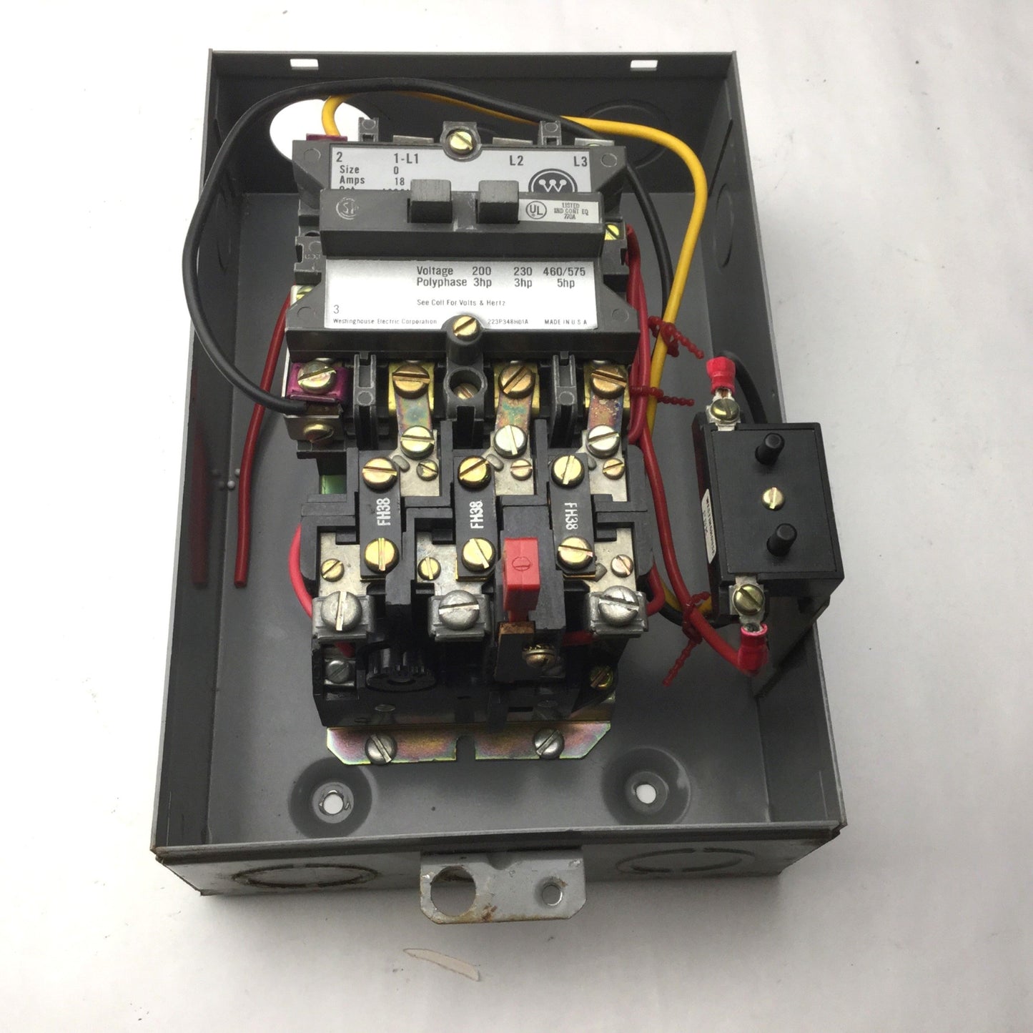 Used Westinghouse A200M0CH Starter Model B A200S0CH Enclosure Size 0, 3 Phase 3 Pole