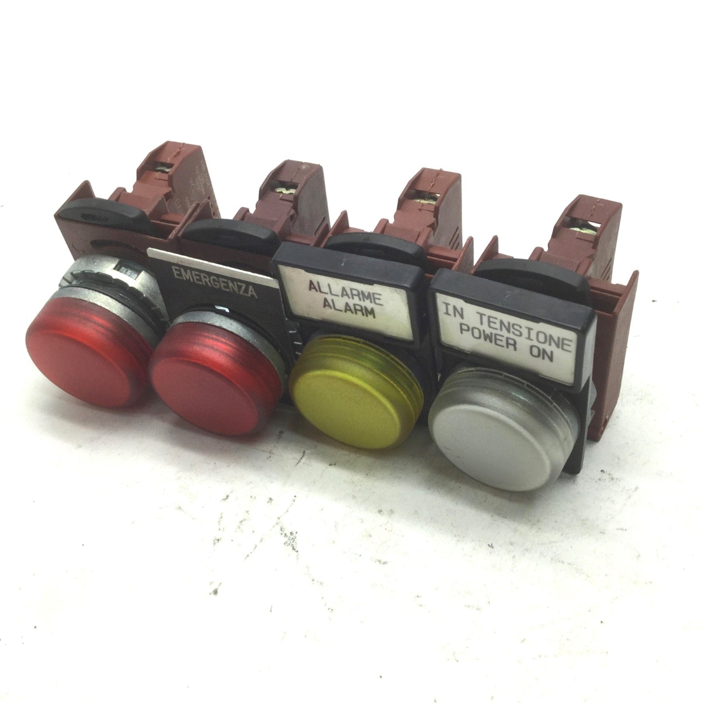Used Lot of General Electric Lamps P9PDNV0, 2x Red, 1x Yellow, 1x White