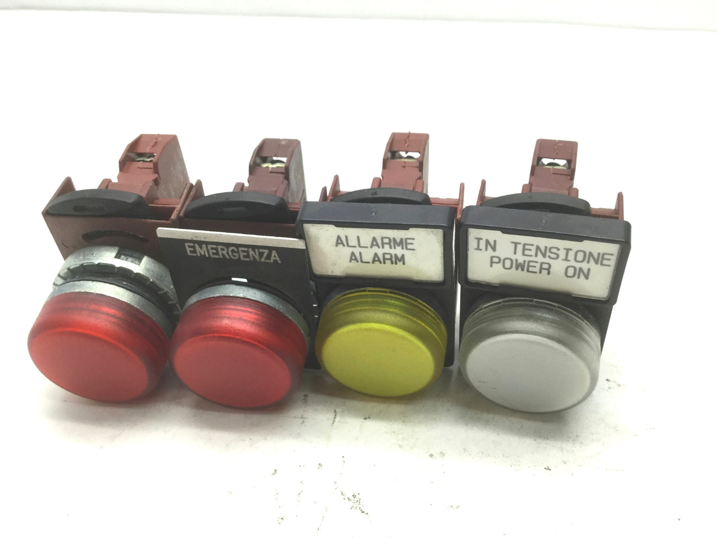 Used Lot of General Electric Lamps P9PDNV0, 2x Red, 1x Yellow, 1x White