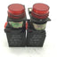 Used Lot of 2 General Electric 080ADL24V Red Pilot Lights, 24V AC/DC, 3W