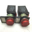 Used Lot of 2 General Electric 080ADL24V Red Pilot Lights, 24V AC/DC, 3W