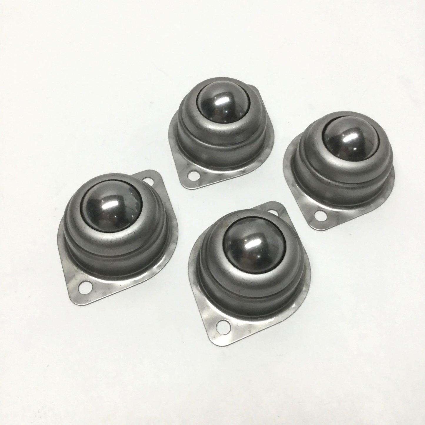 New – Open box Lot of 4 Ball Transfers, Flange-Mount, Stainless Steel, 125lb Capacity, 1" Dia.