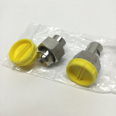 New Lot of 2 Julabo 8890053 Stainless Adapter Fittings M24 x 1.5 Female to 1/4" NPT
