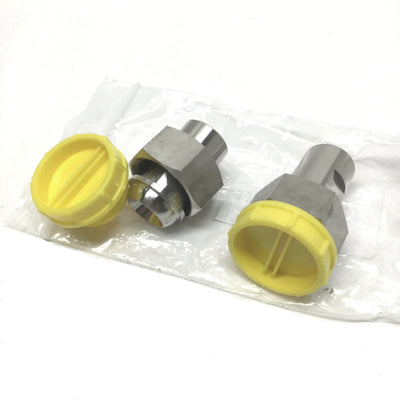 New Lot of 2 Julabo 8890053 Stainless Adapter Fittings M24 x 1.5 Female to 1/4" NPT