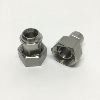 New – Open box Lot of 2 Julabo 8890053 Stainless Adapter Fittings M24 x 1.5 Female to 1/4" NPT
