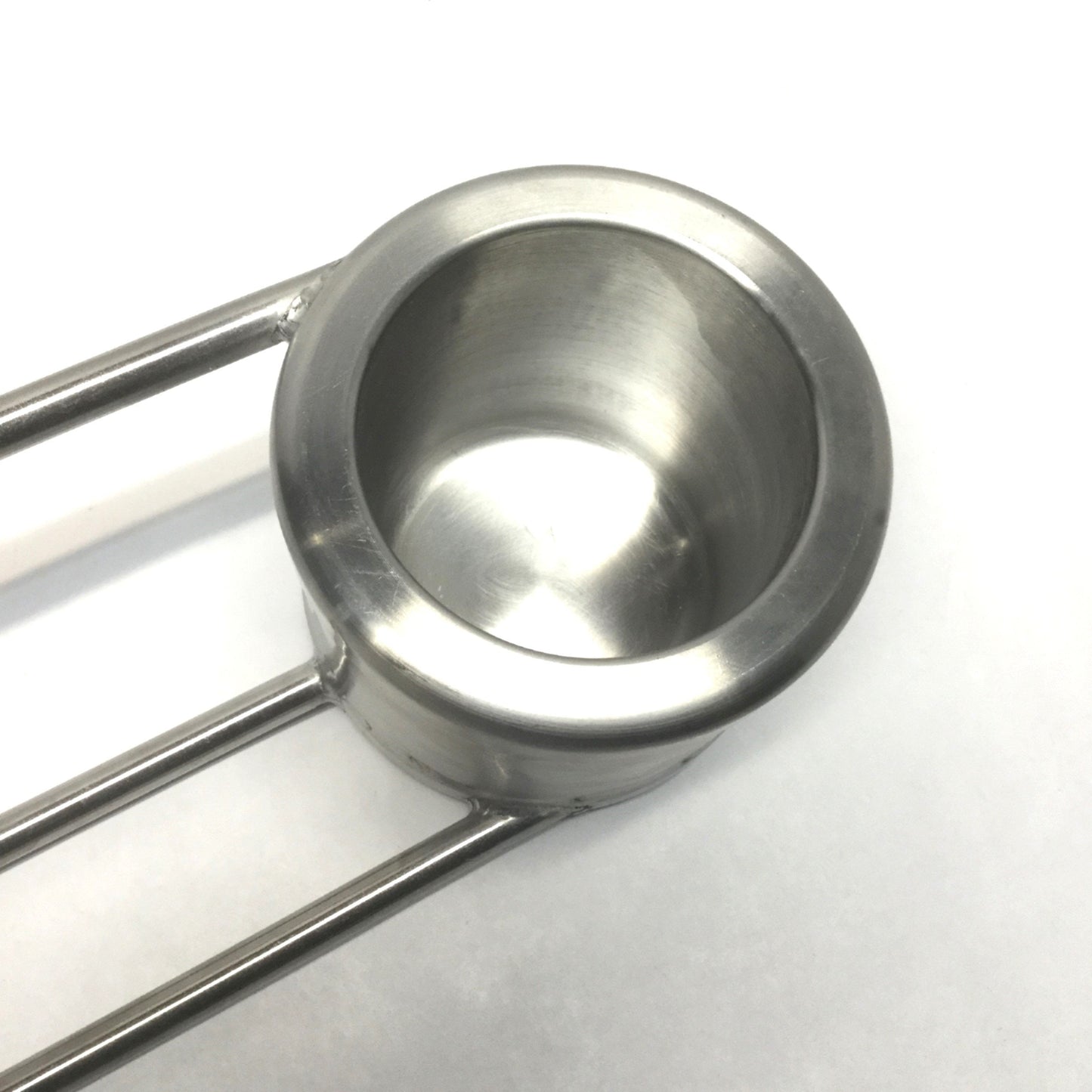 Used Jacketed Tempering Beaker, Stainless Steel, 400mL, Ø3" x 3.5" Cup, 3/8" OD Tube