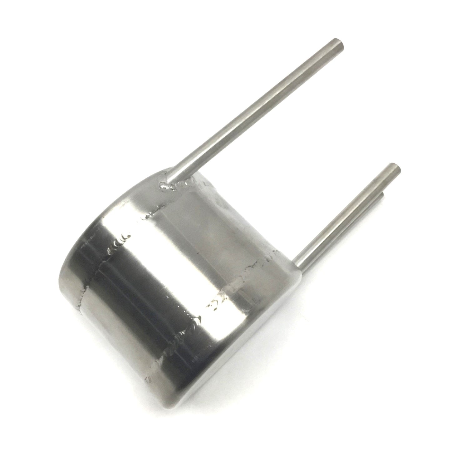 Used Jacketed Tempering Beaker, Stainless Steel, 400mL, Ø3" x 3.5" Cup, 3/8" OD Tube