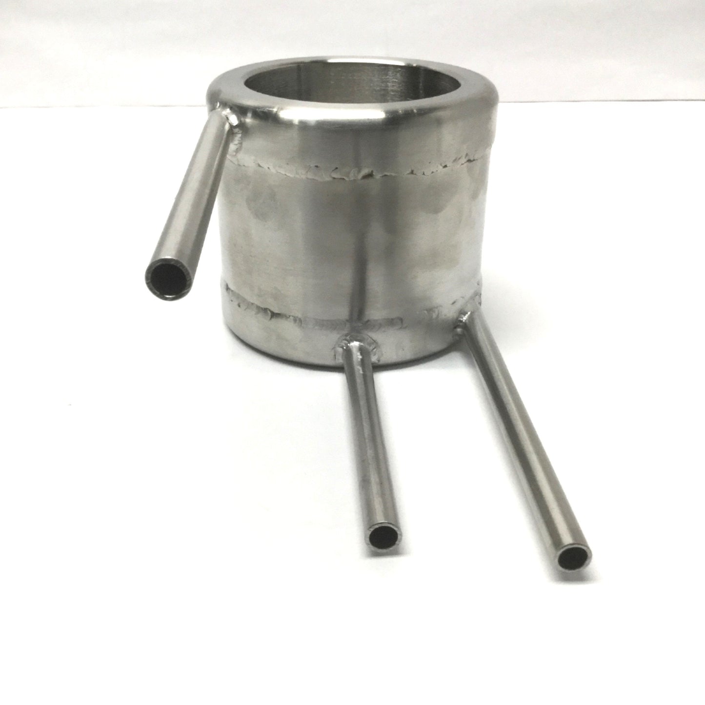Used Jacketed Tempering Beaker, Stainless Steel, 400mL, Ø3" x 3.5" Cup, 3/8" OD Tube