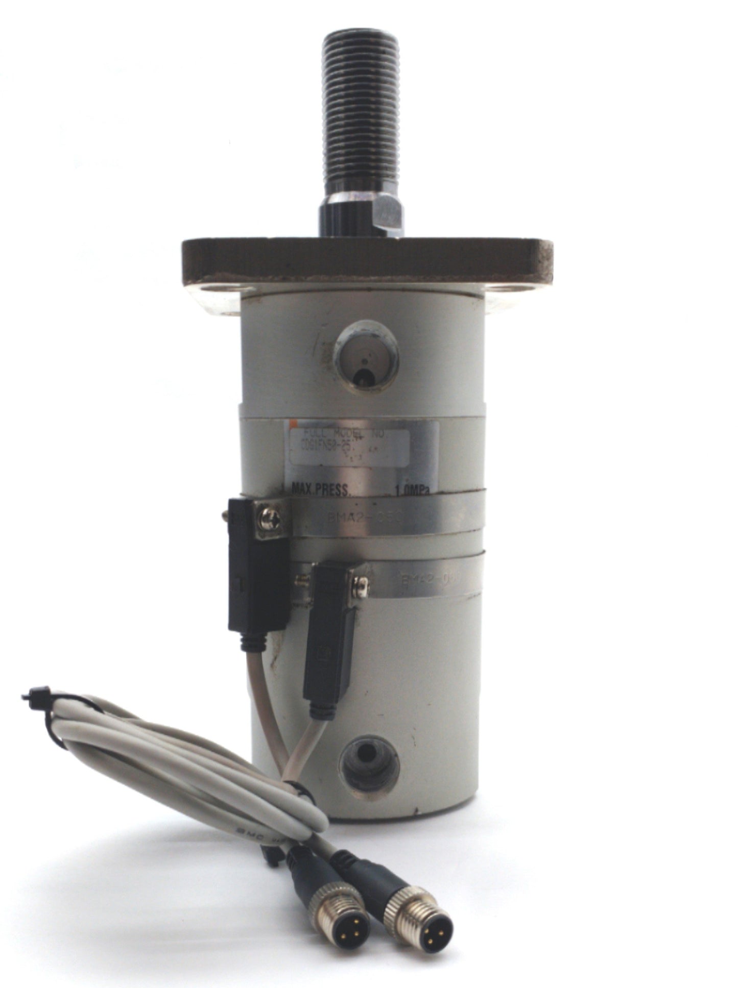 Used SMC CDG1FB50-25 Pneumatic Cylinder, 25mm Stroke, 50mm Bore, 1/4"NPT, 145PSI