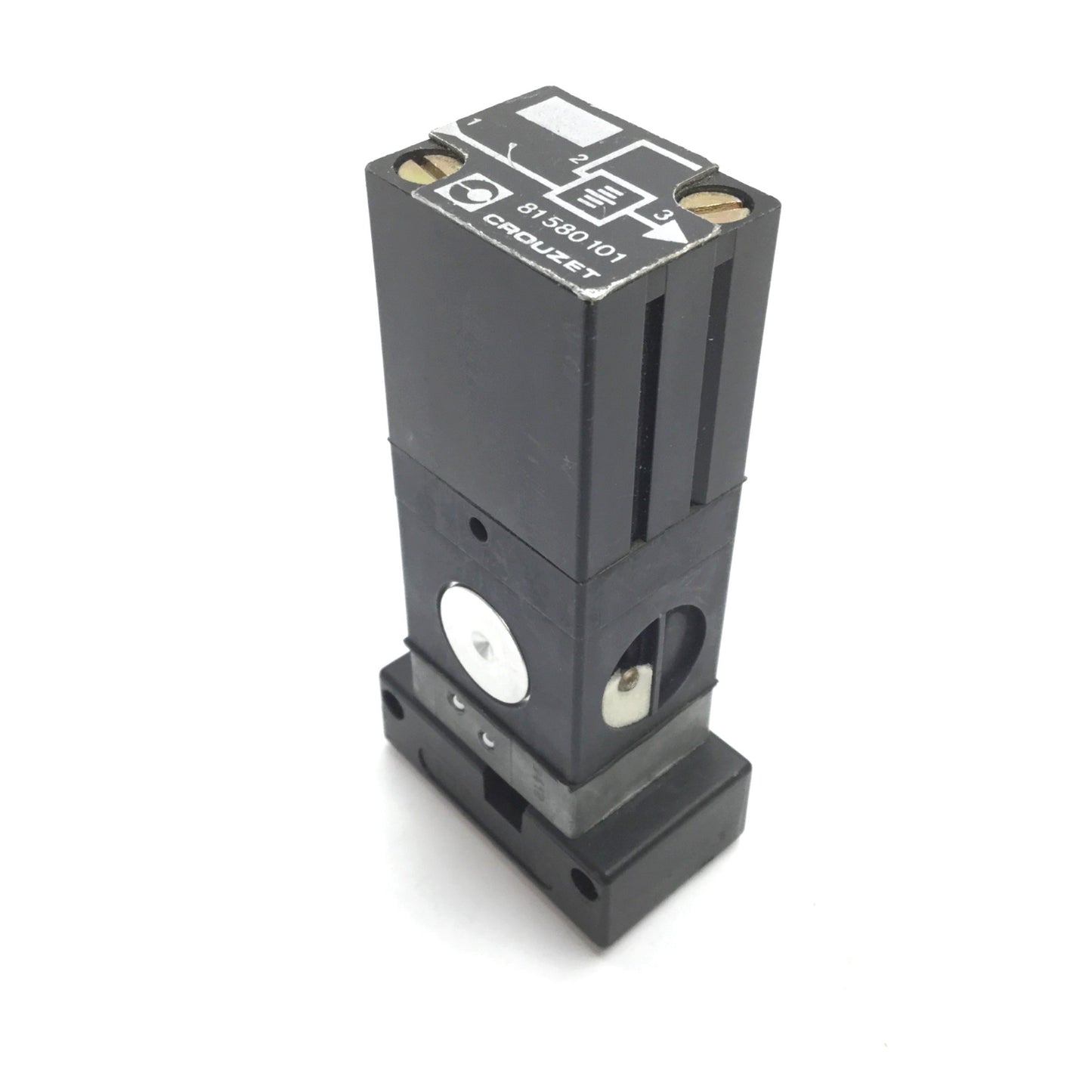 Used Crouzet 81580101 Pneumatic Two-Hand Control Logic Relay Module, With Sub Base