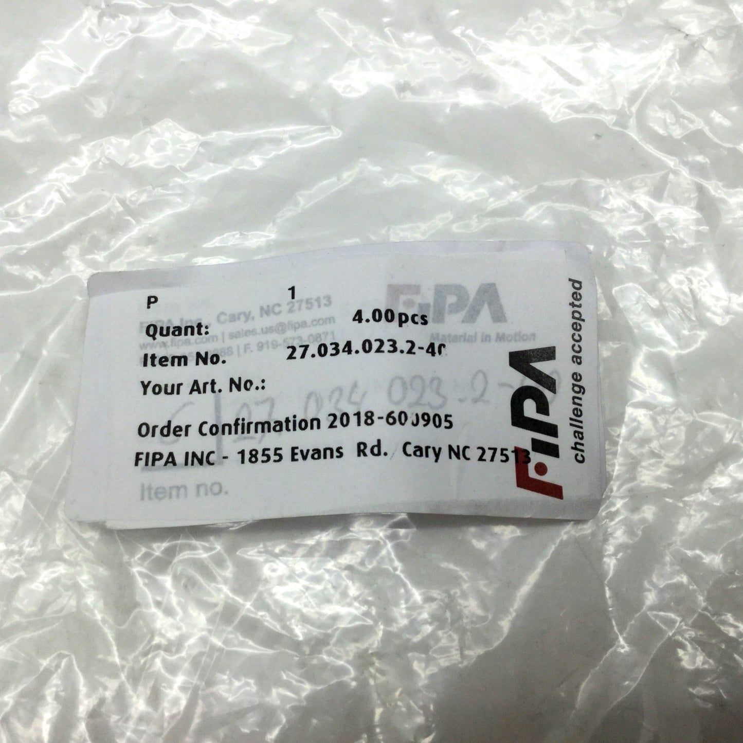 New Lot of 4 New Fipa 27.034.023.2-40 Bellow Suction Cup OD 34mm Stroke 39mm F 2.5