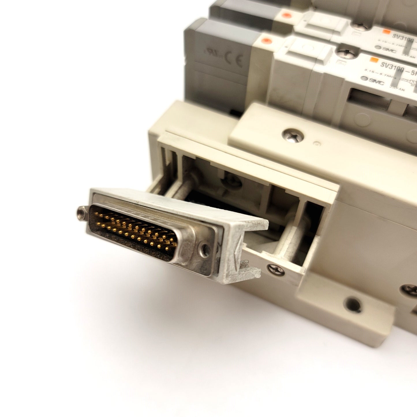 Used SMC Manifold With 10x 5-Port Solenoid Valves And 3x Interface Regulators