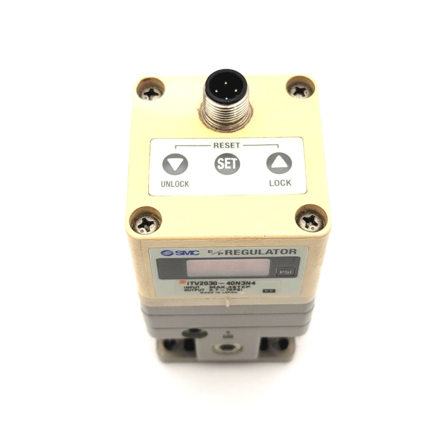 Used SMC ITV2030-40N3N4 Electro-Pneumatic Regulator 0.7-70PSI, 24VDC, 3/8"NPT, IP65