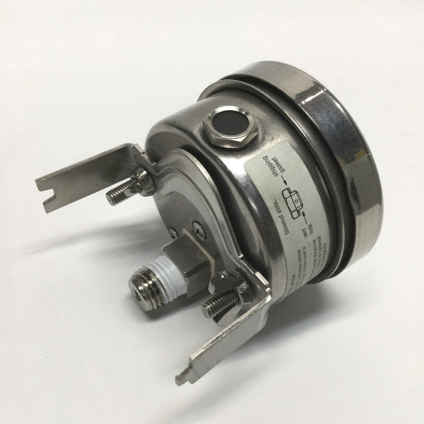 Used McDaniel 316SS Tube Socket 2.5" Safety Glass Pressure Gauge 0-100psi, 1/4" NPT