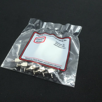 New – Open box Clippard XT2-202 Standard Hose Cross Fittings x5 , 1/16" Barb 10-32 Thread