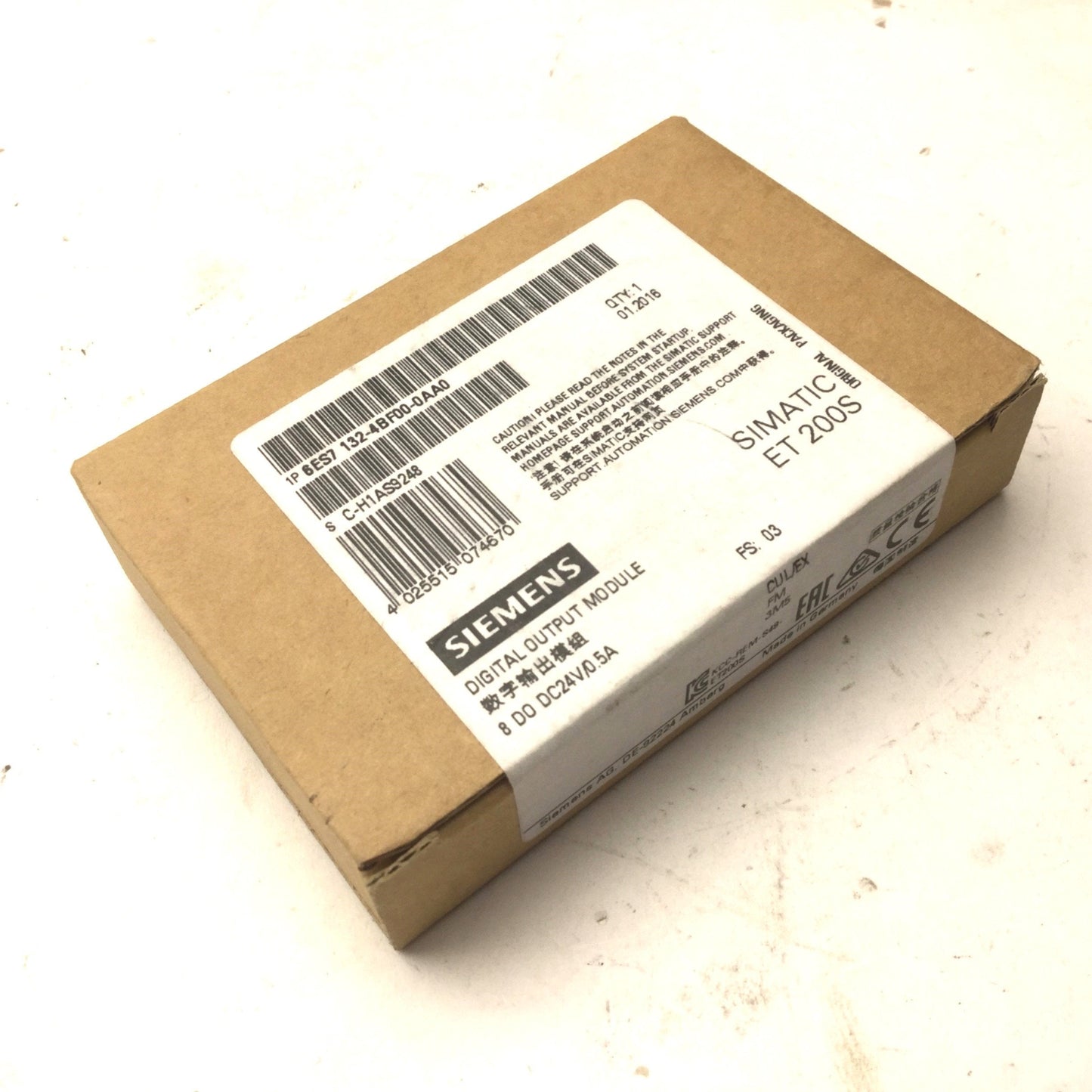 New Siemens 6ES7 132-4FB00-0AA0 Digital Output Mod,Simatic ET 200S 8 DO DC24V,0.5A