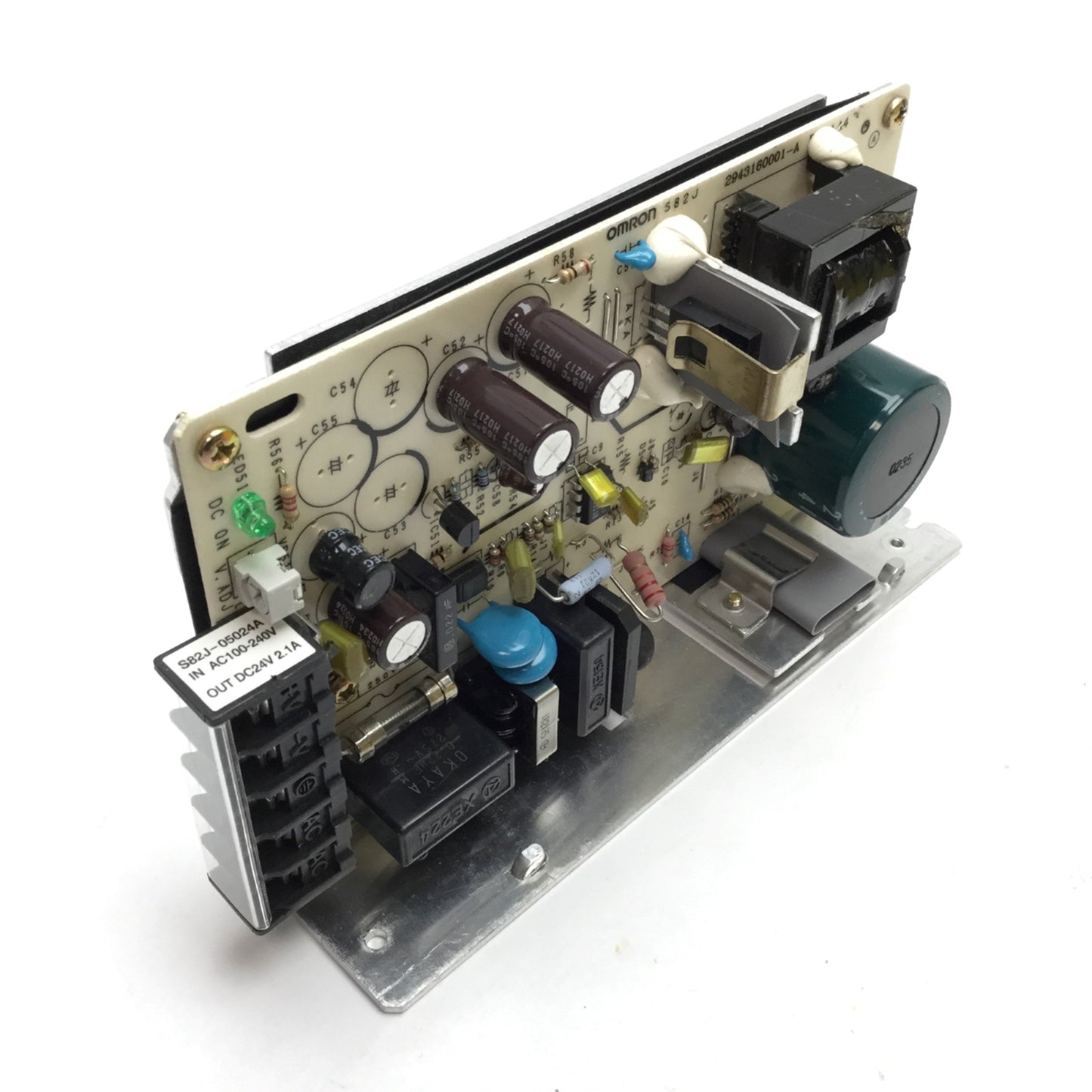 Used Omron S82J-05024A Power Supply, Input: 100-240VAC 1.4A, Output: 24VDC 2.1A