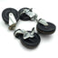 Used Lot of 4 Faultless Swivel Wheel Casters, 4" Dia. 1" Wide, 4 3/4" Height w/Brake