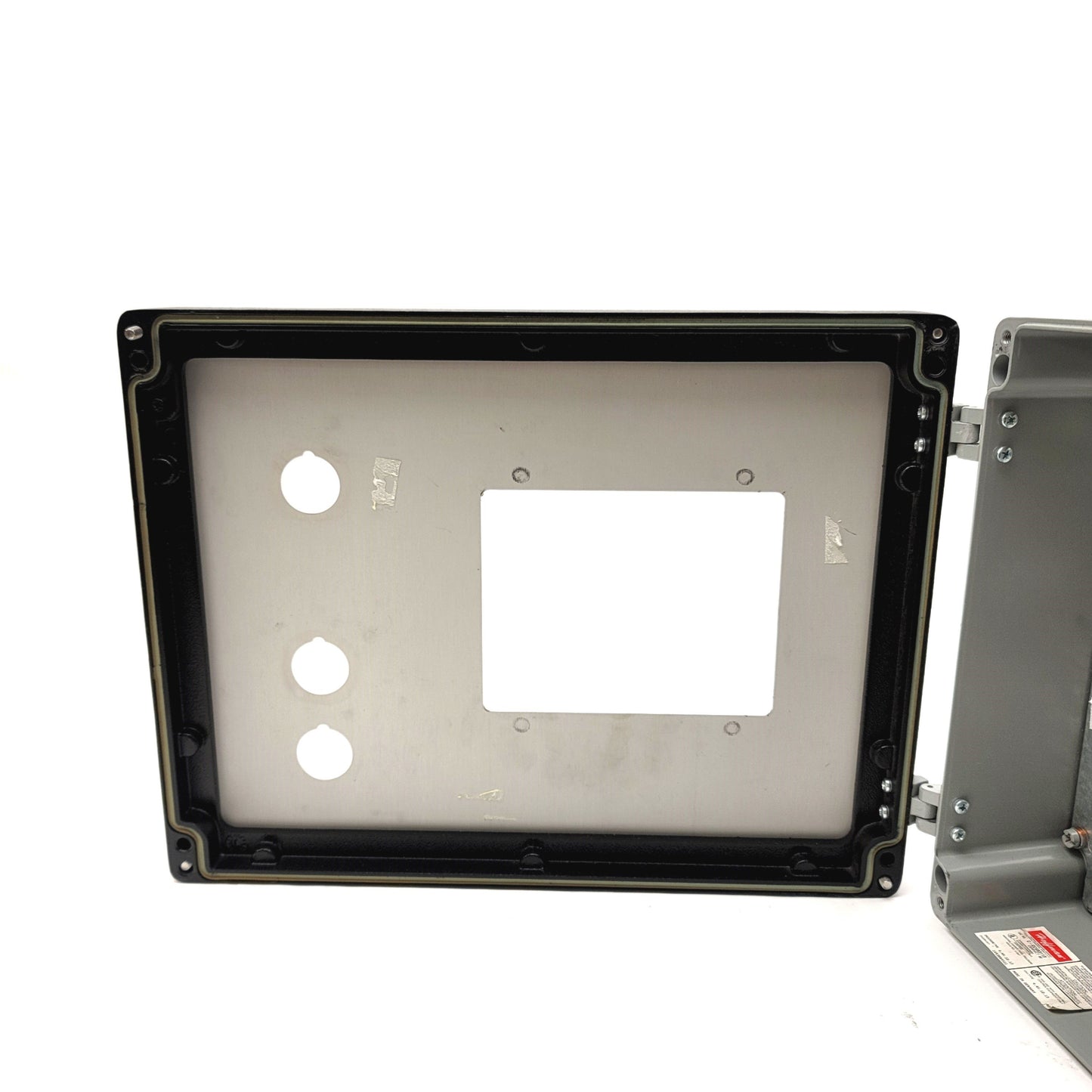 Used Hoffman Cast Aluminum HMI Enclosure Hinged Inside 15"x10"x4" Outside 16"x6"x10"