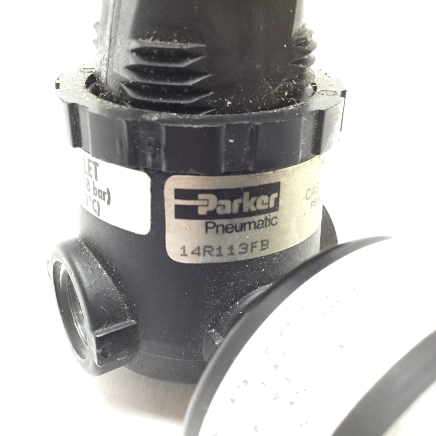 Used Parker 14R113FB Pneumatic Pressure Regulator, 250psi In, 13-125psi Out, 1/4" NPT