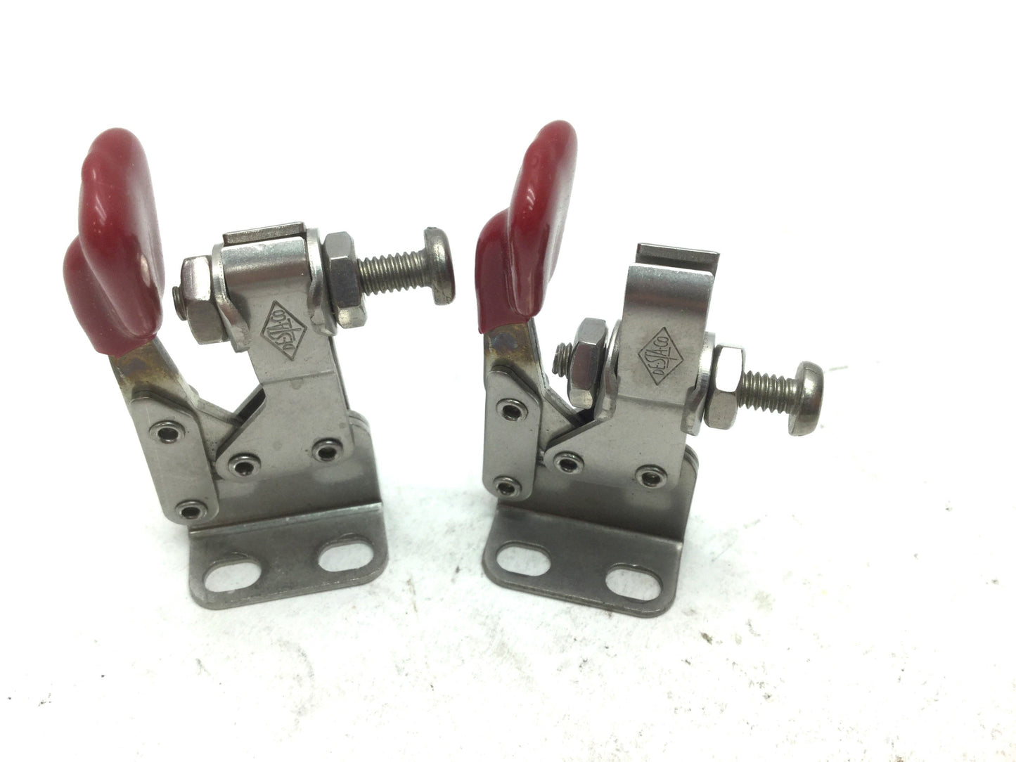Used Lot of 2 De-Sta-Co 206-SS Stainless Horizontal Toggle Locking Clamp Low U-Bar