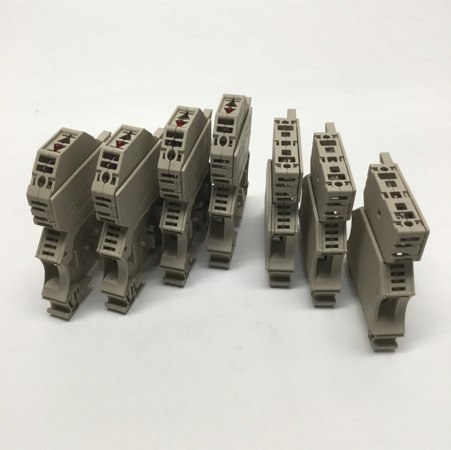 Used Lot of 7 Weidmuller WSI 6/2 Fuse Terminal Block 16A, 12mm, 1/4x1-1/4" Cartridge