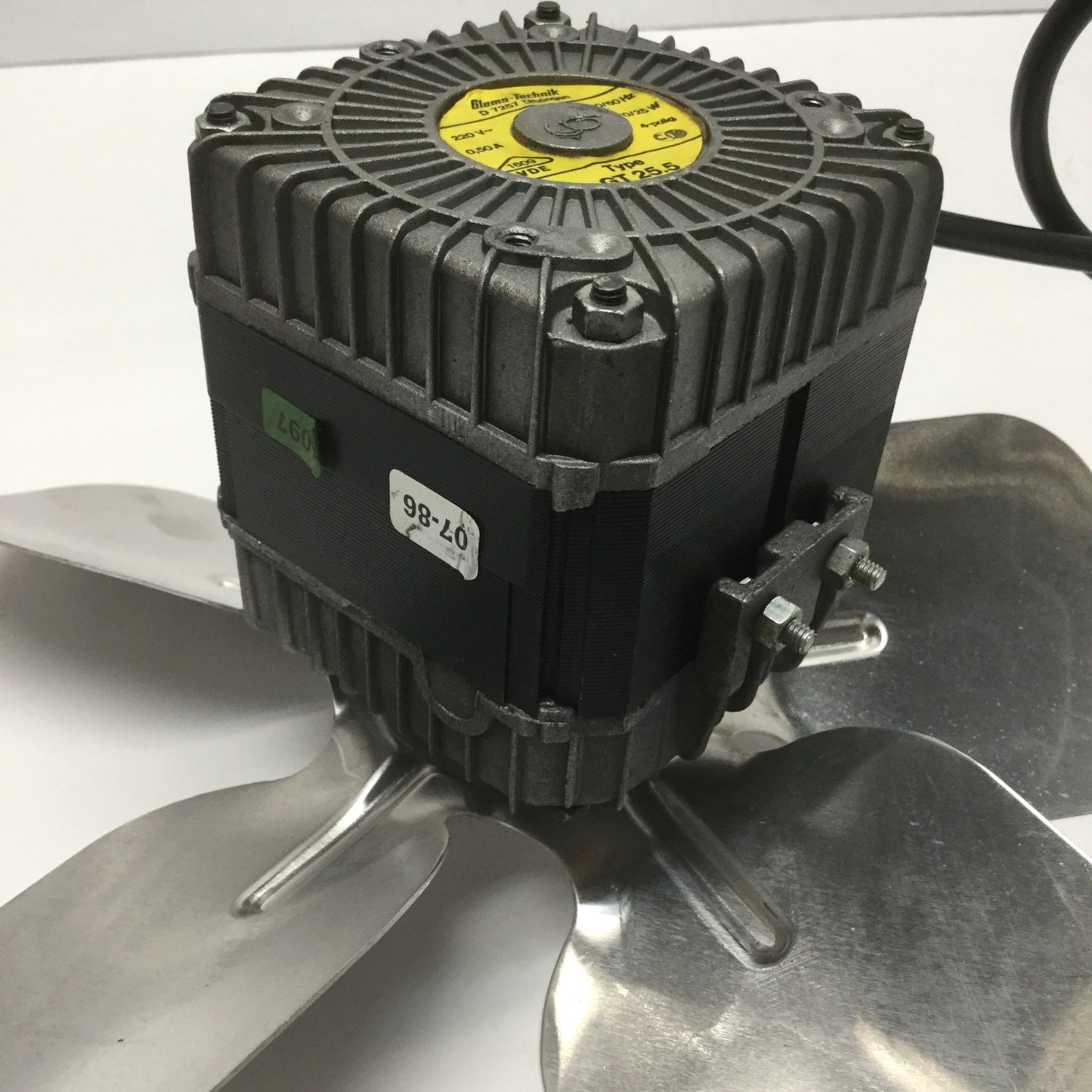 Used Glems Technik GT 25.5 Ball Bearing Ventilation Fan Motor 220VAC w/ Ø250mm Blade