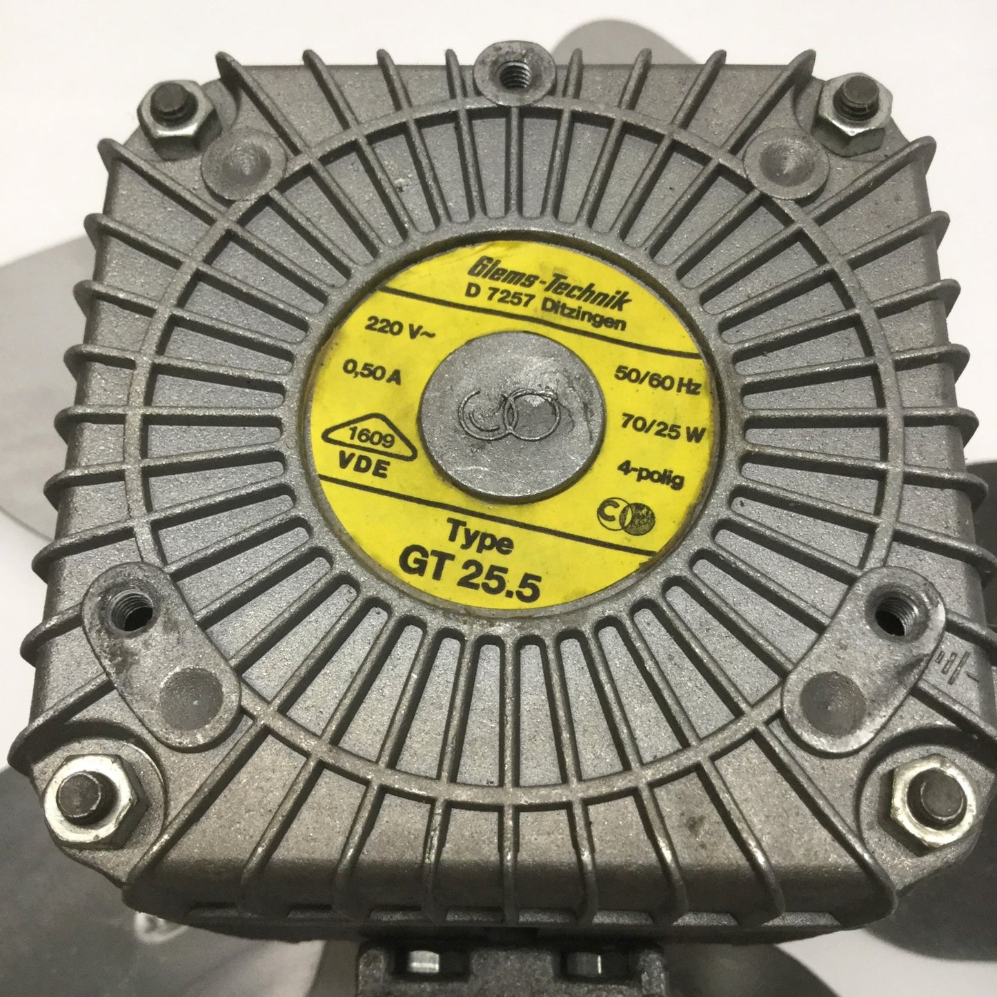 Used Glems Technik GT 25.5 Ball Bearing Ventilation Fan Motor 220VAC w/ Ø250mm Blade