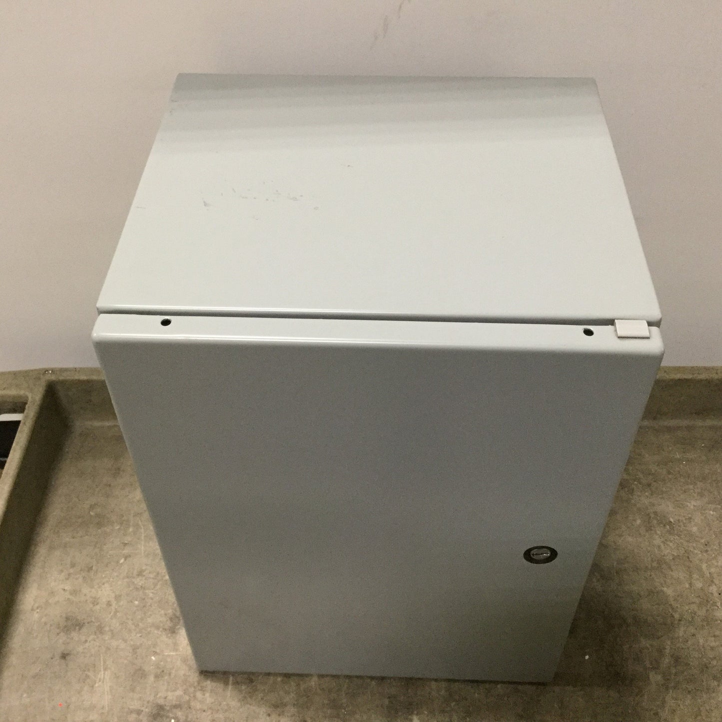 Used Hoffman CSD161210 Electrical Enclosure, 16" x 14" x 10", Steel, *Holes Added*