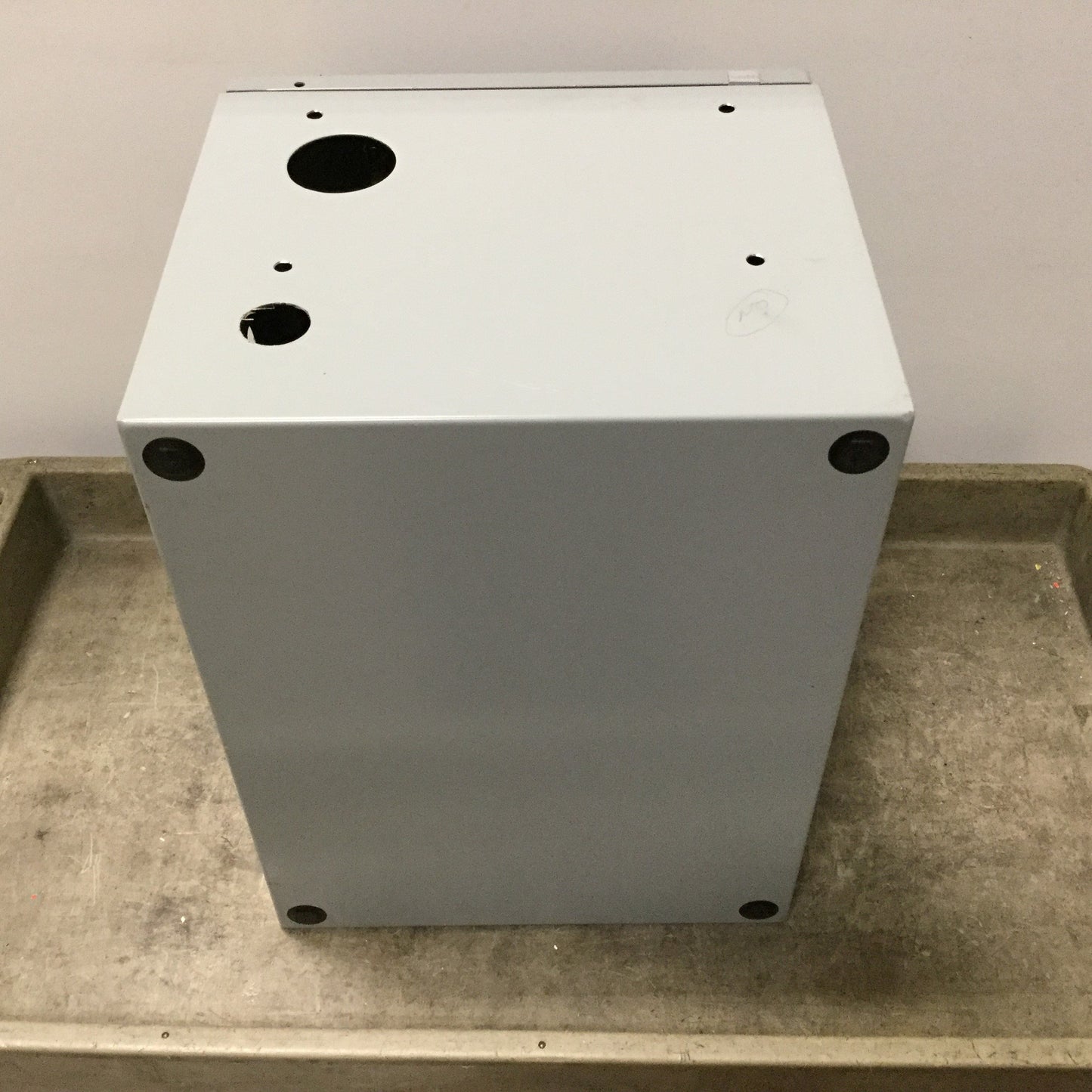 Used Hoffman CSD161210 Electrical Enclosure, 16" x 14" x 10", Steel, *Holes Added*