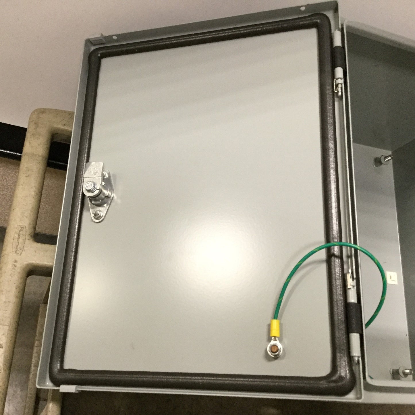 Used Hoffman CSD161210 Electrical Enclosure, 16" x 14" x 10", Steel, *Holes Added*