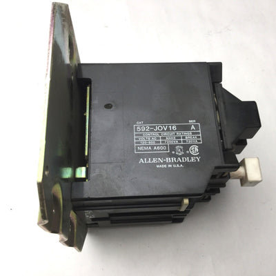 Used Allen Bradley 592-JOV16 Control Circuit, 120-600VAC, 7200VA, Break: 720VA