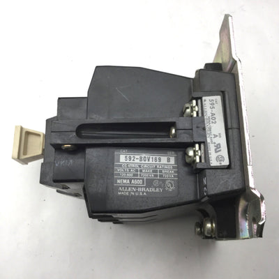 Used Allen Bradley 592-BOV169 Control Circuit 120-600VAC, 7200VA, Break: 720VA, Ser B