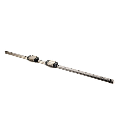 Used THK HSR25-1060L H Rail With 2 THK HSR25X Linear Bearings Capacity: 6,070lbs