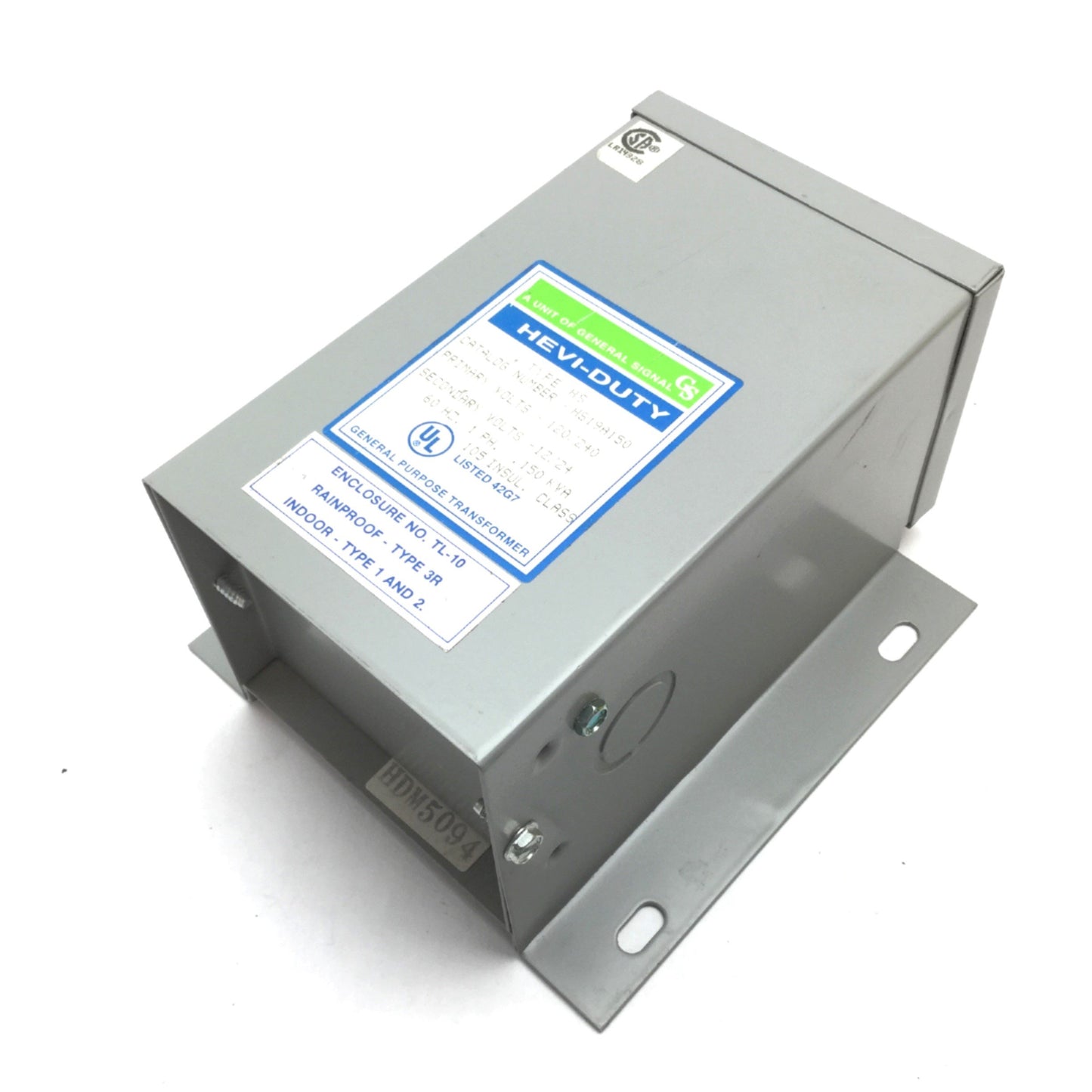 Used Hevi-Duty HS19A150 General Purpose Transformer, Pri 120/240V, Sec 12/24V, 150kVA